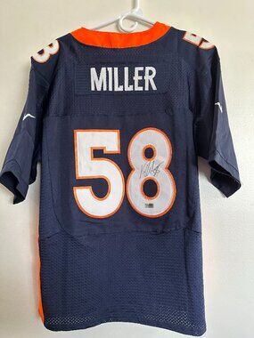 VON MILLER SIGNED DENVER BRONCOS LB AUTOGRAPHED NIKE JERSEY W/COA - 44/M-L - 941